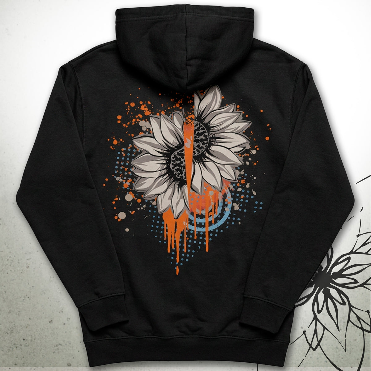 Broken Bleeding Sunflower Halloween Unisex Graphic Full-Zip Hoodie — MoonSong® Collection