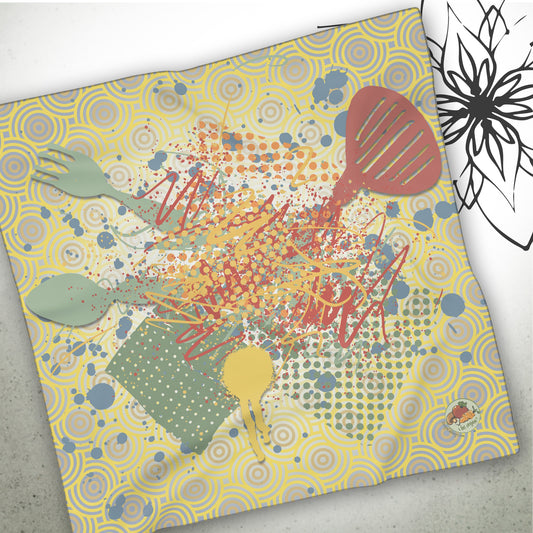 Kitchen Chaos Graphic Scarf — I Be Vegan® Collection