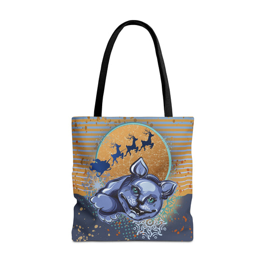 Christmas Santa Cat Graphic Tote Bag - MoonSong™ Collection