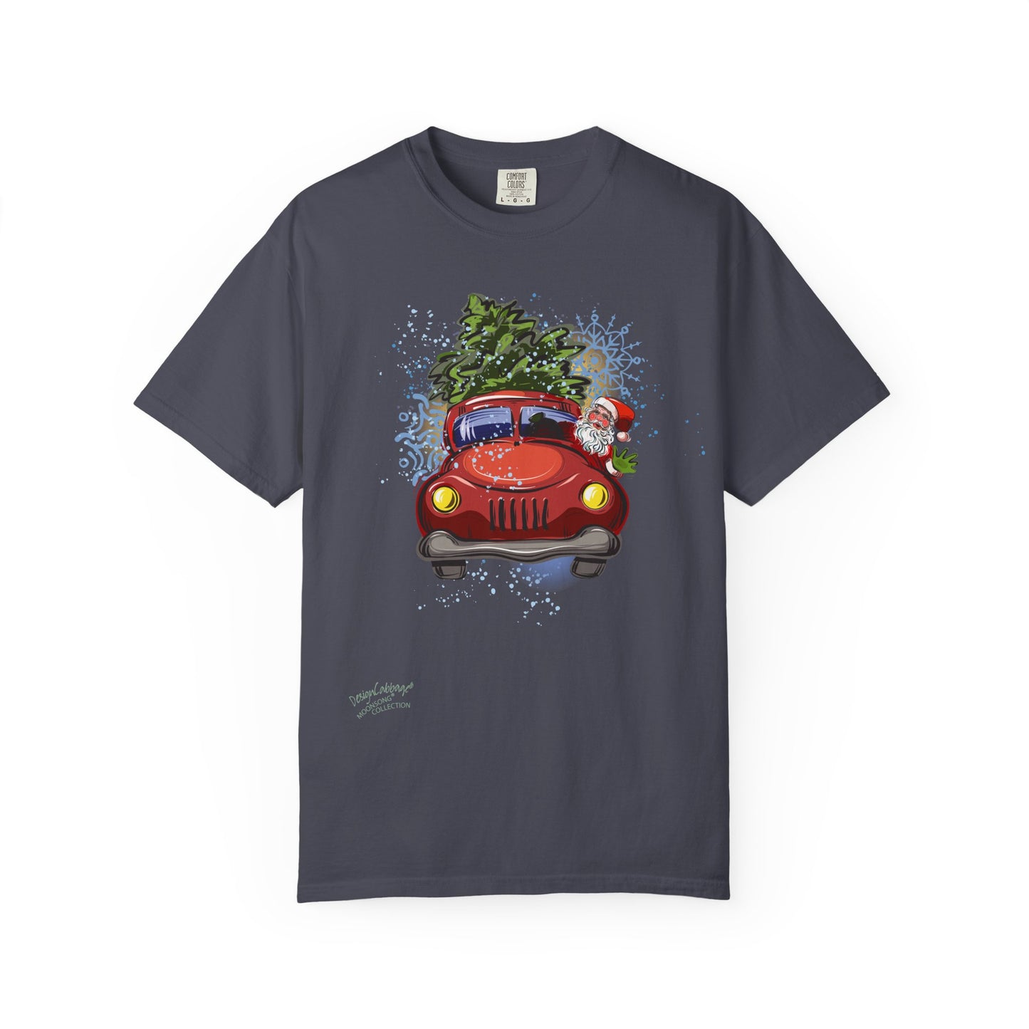 Vintage Red Car Christmas Tree T-Shirt — Holiday Roadtrip Graphic Tee