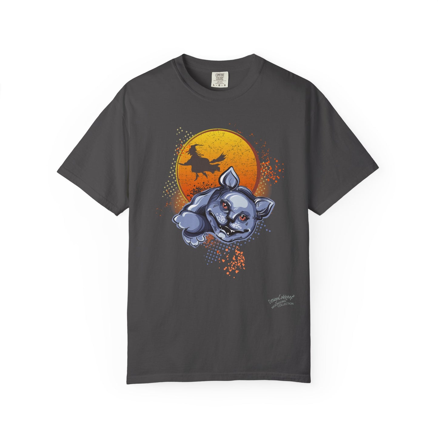 Halloween Witch & Bat Graphic T-Shirt