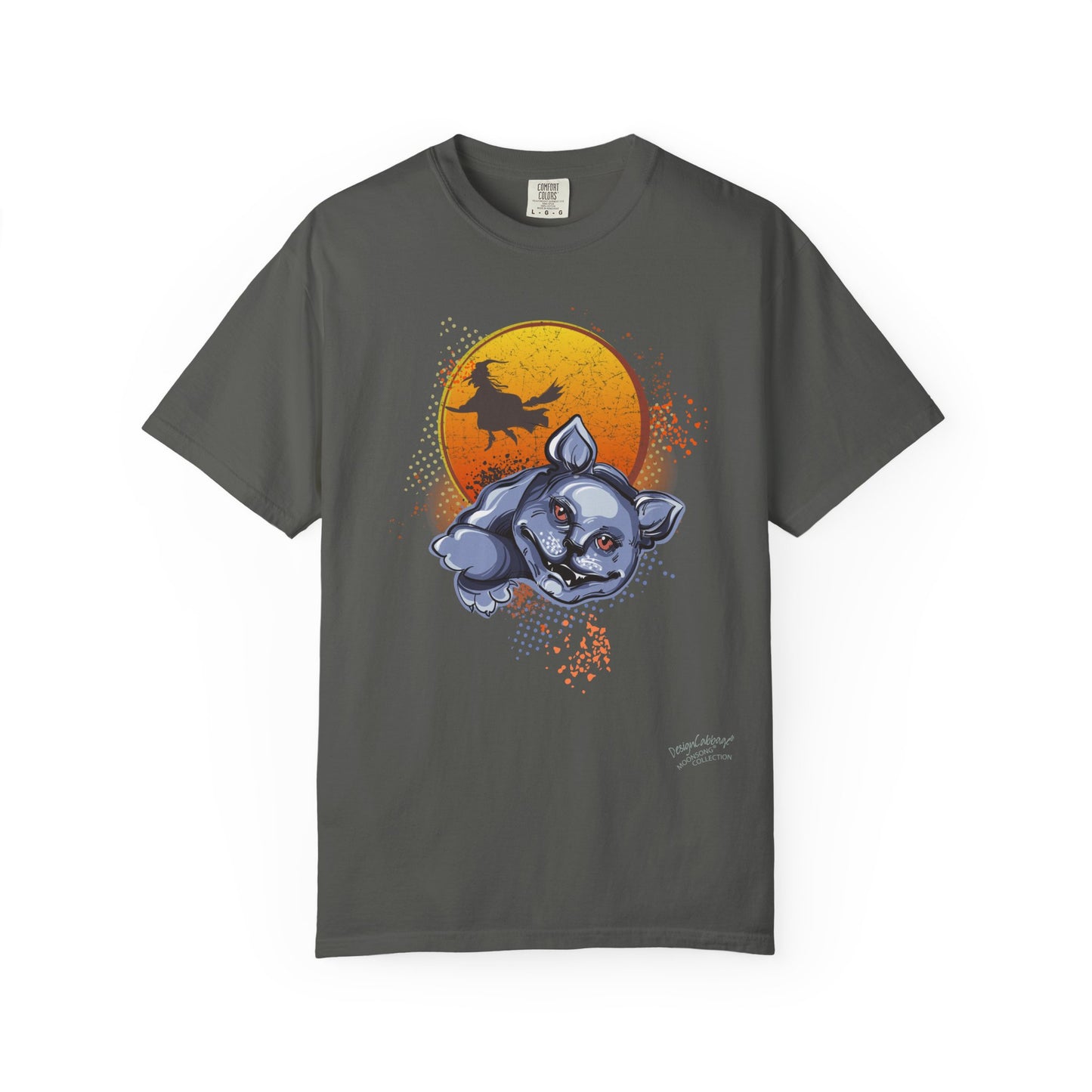 Halloween Witch & Bat Graphic T-Shirt