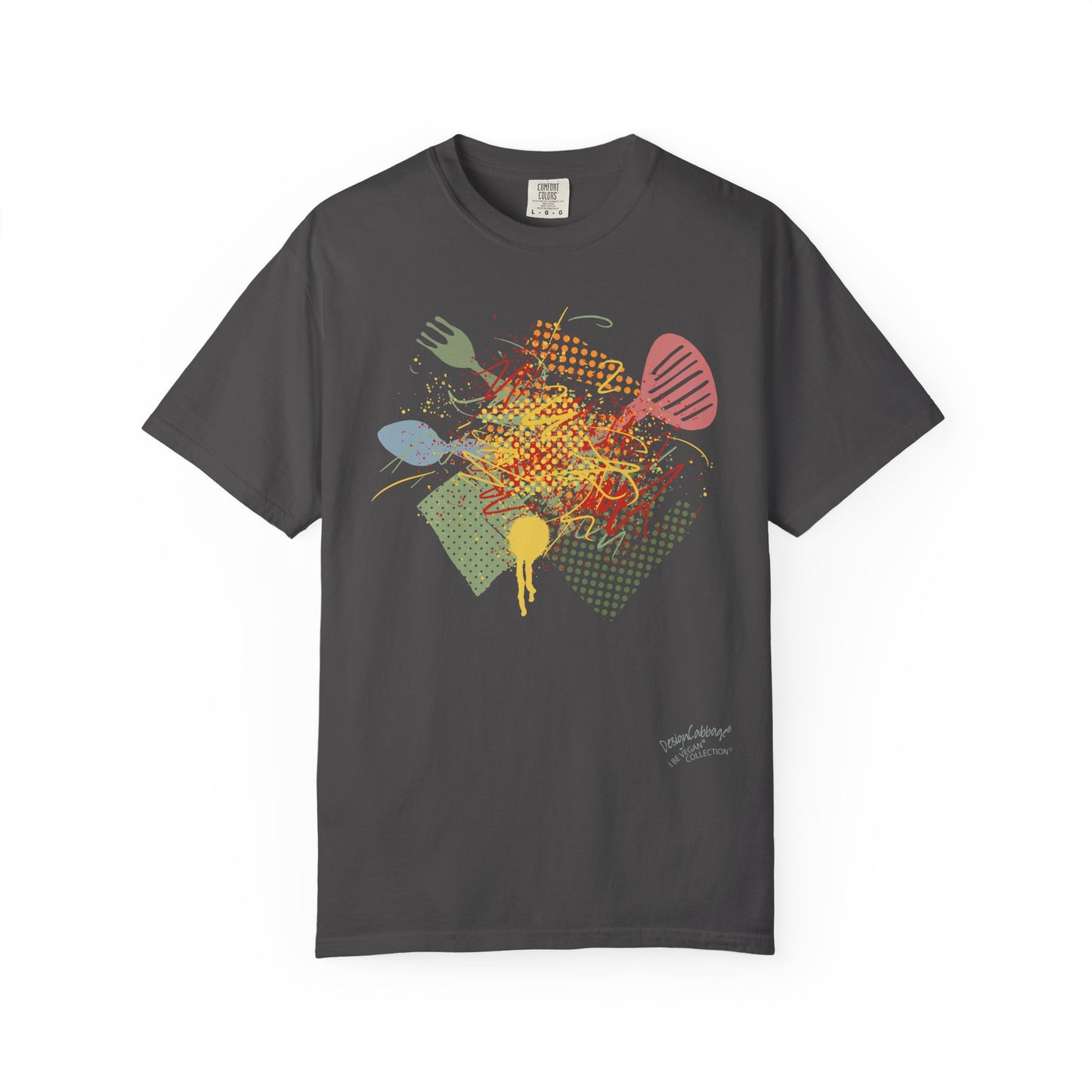 Kitchen Tools Collage T-Shirt — Retro Spatula & Fork Graphic Tee