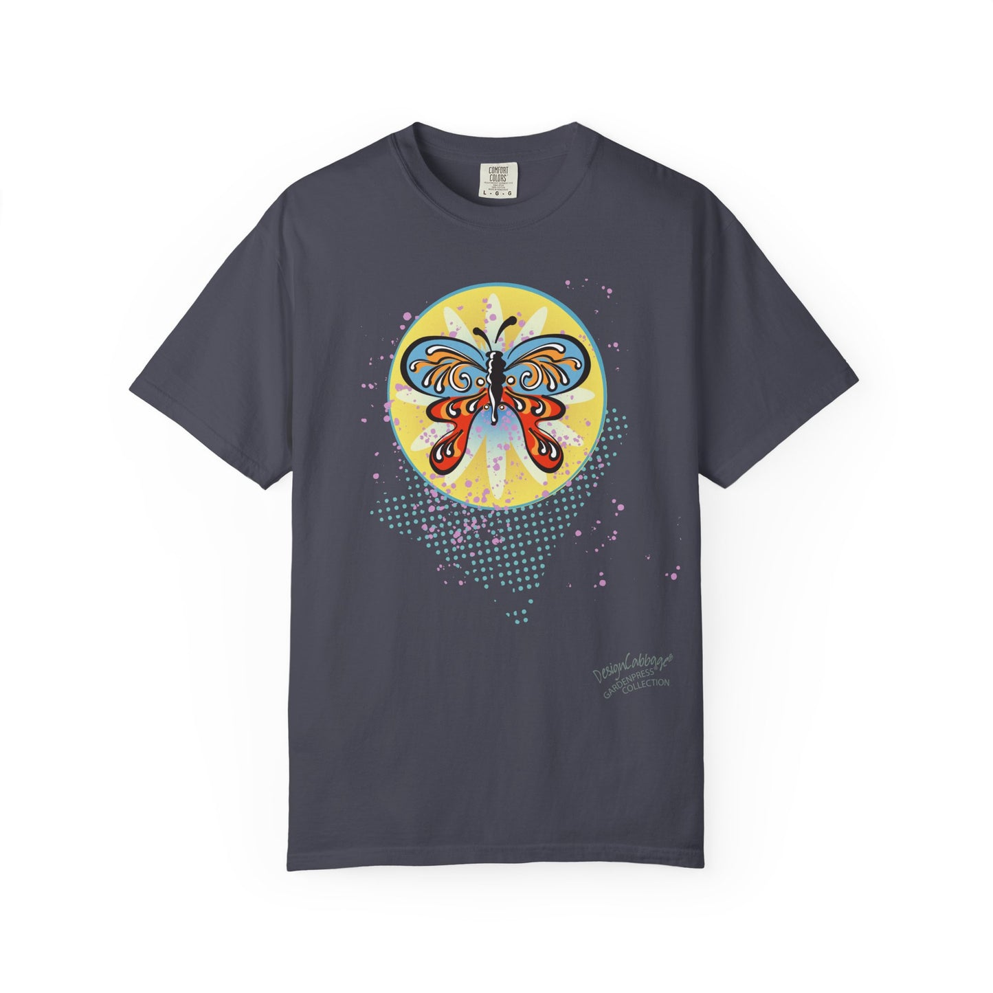 Butterfly Circle Graphic T-Shirt — Vibrant Psychedelic Nature Tee