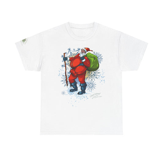 Vintage Hiking Santa Graphic T-Shirt - MoonSong® Holiday Collection - Unisex-Fit Tee