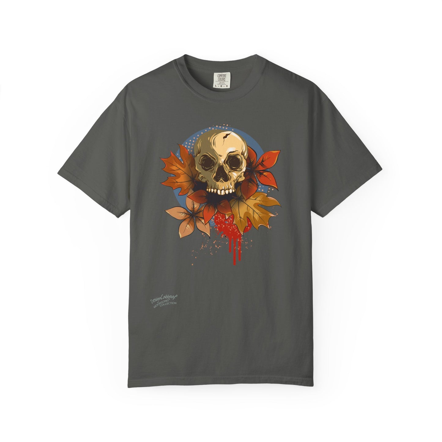 Autumn Skull T-Shirt — Fall Leaves & Floral Skull Graphic Tee