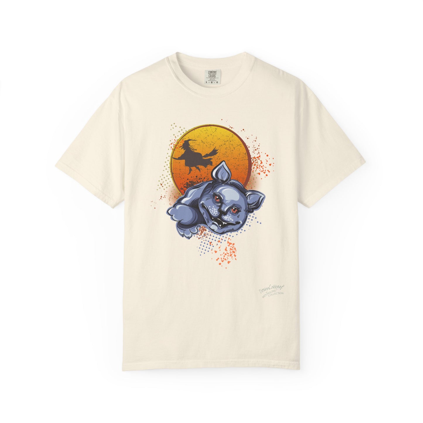 Halloween Witch & Bat Graphic T-Shirt