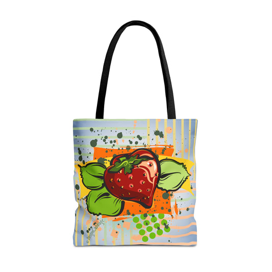 Strawberry Garden Graphic Tote Bag - I Be Vegan™ Collection
