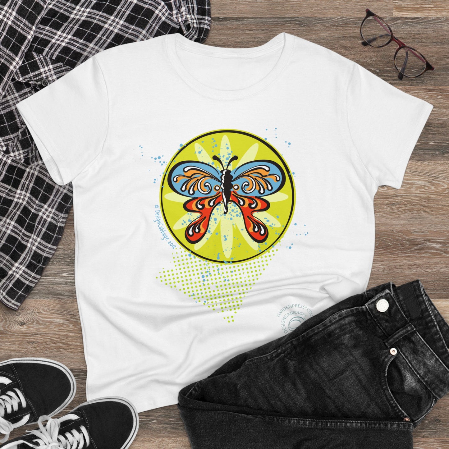 Butterfly Garden Graphic T-Shirt - GardenPress® Collection - Women's Tee