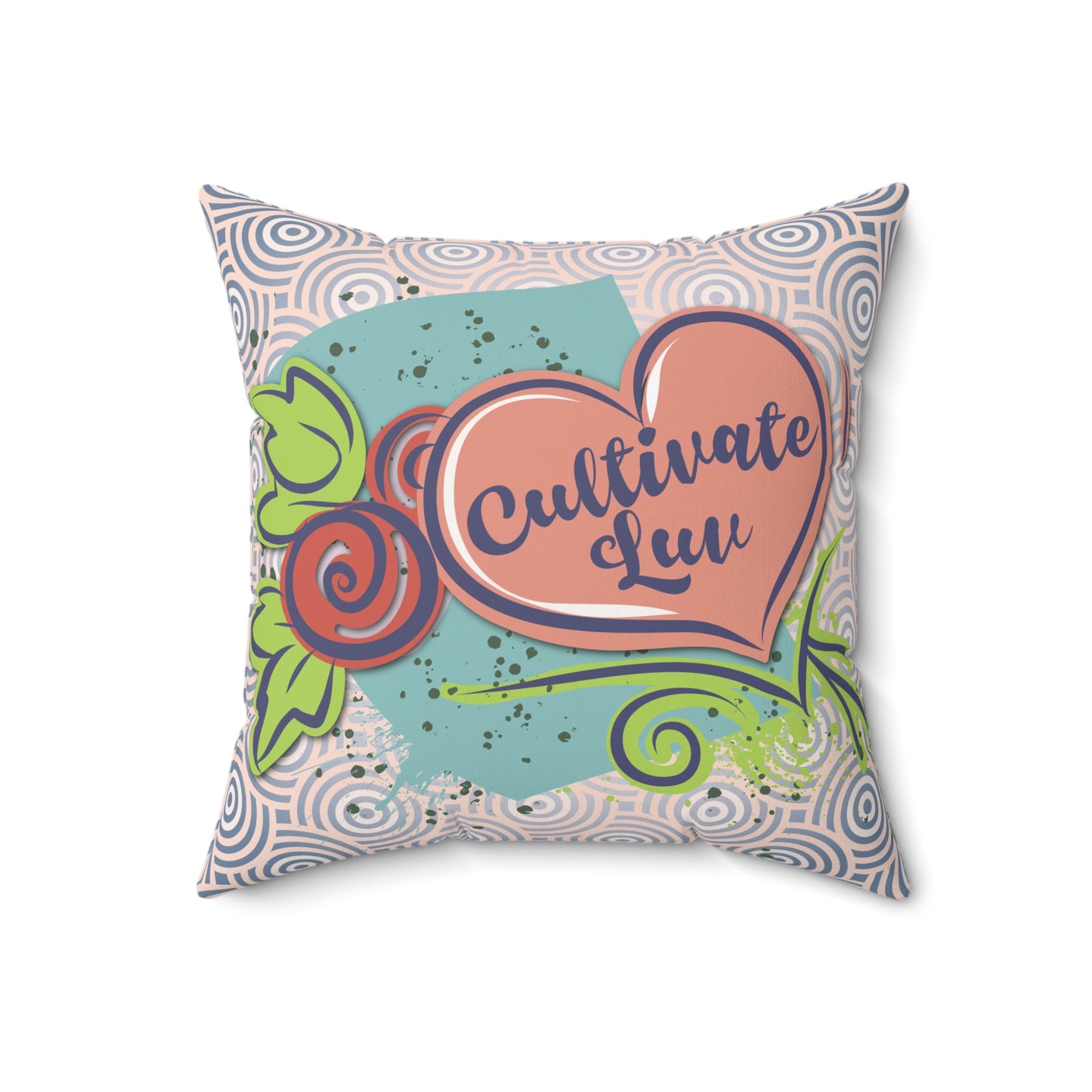 Love Heart Graphic Throw Pillow - CultivateLuv™ Collection
