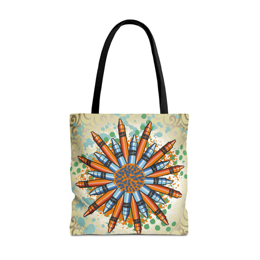Crayon Mandala Graphic Tote Bag - Brush&Pen™ Collection