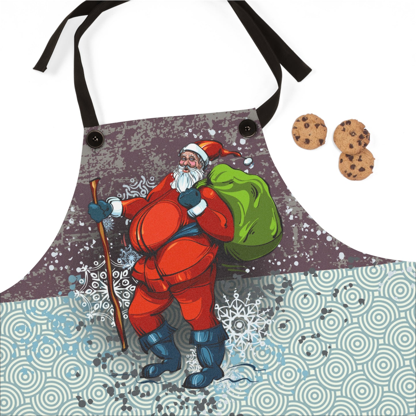 Vintage Hiking Santa Graphic Apron - MoonSong® Collection