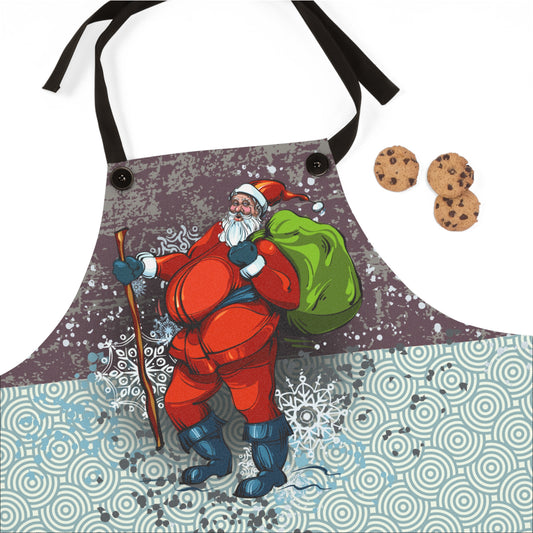 Vintage Hiking Santa Graphic Apron - MoonSong® Collection