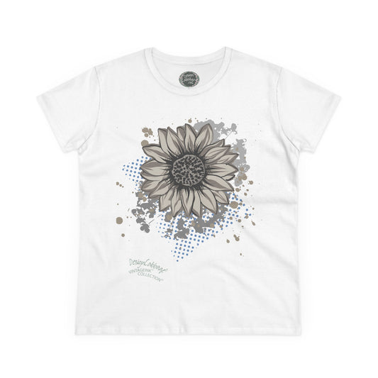 Vintage Garden Sunflower Graphic T-Shirt - VintageInk® Collection - Women's Tee
