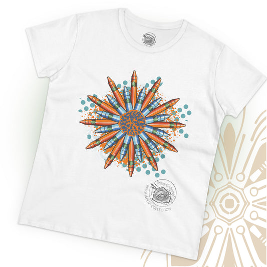 Crayon Mandala Graphic T-Shirt - Brush&Pen® Collection - Women's Tee
