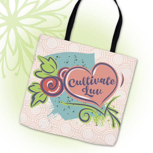 Love Heart Graphic Tote Bag - CultivateLuv® Collection