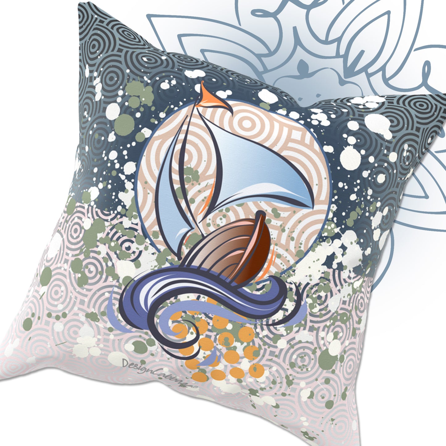 Sailboat Graphic Throw Pillow - BoatBird® Collection