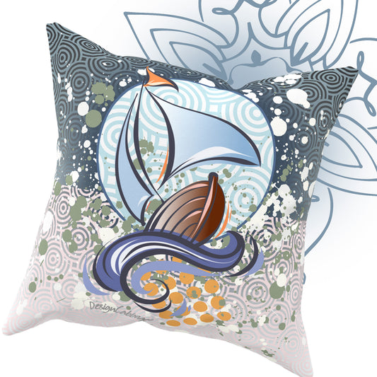 Sailboat Graphic Throw Pillow - BoatBird® Collection