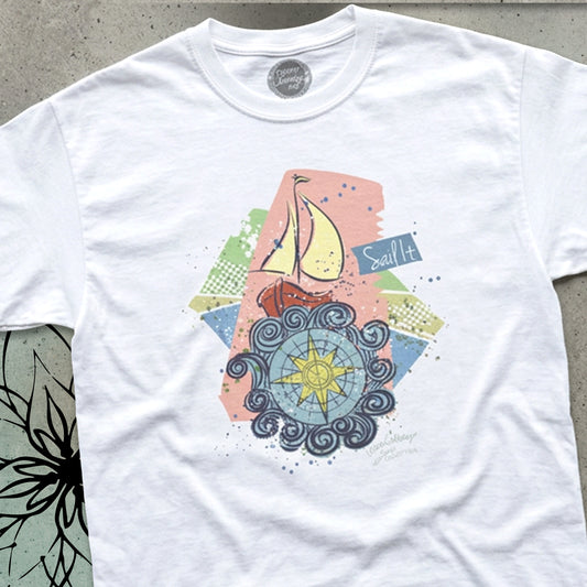 Sailboat Graphic T-Shirt - BoatBird® Collection - Unisex-Fit Tee