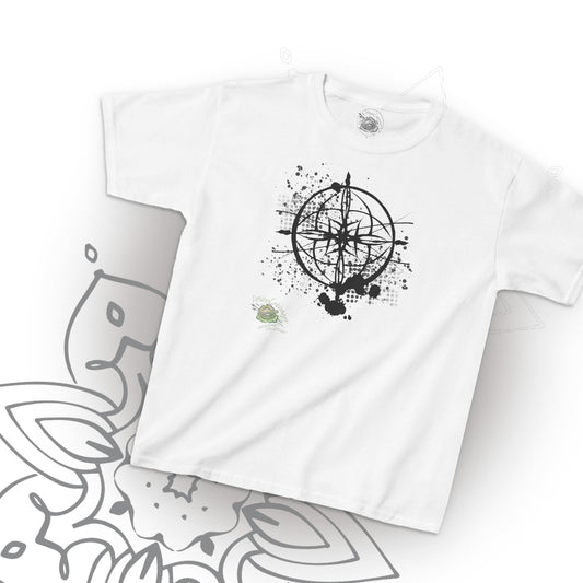 Earth Compass Graphic T-Shirt - VintageInk® Collection - Kids' Tee