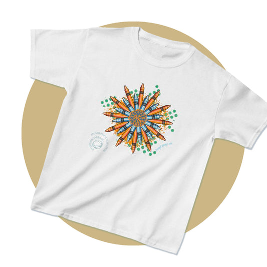 Crayon Mandala Graphic T-Shirt - Brush&Pen® Collection - Kids' Tee