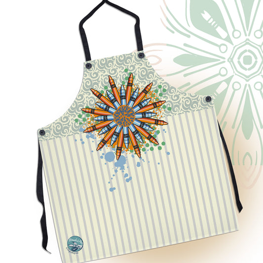 Crayon Mandala Graphic Apron - Brush&Pen® Collection