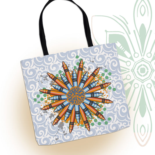 Crayon Mandala Graphic Tote Bag - Brush&Pen® Collection