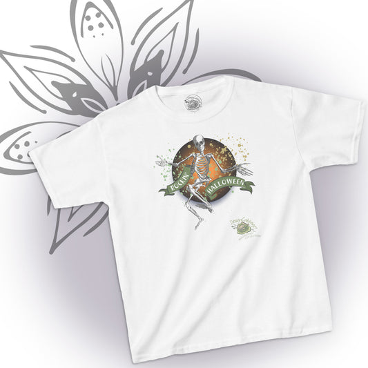 Rockin' Halloween Dancing Skeleton Graphic T-Shirt - MoonSong Collection - Kids' Tee