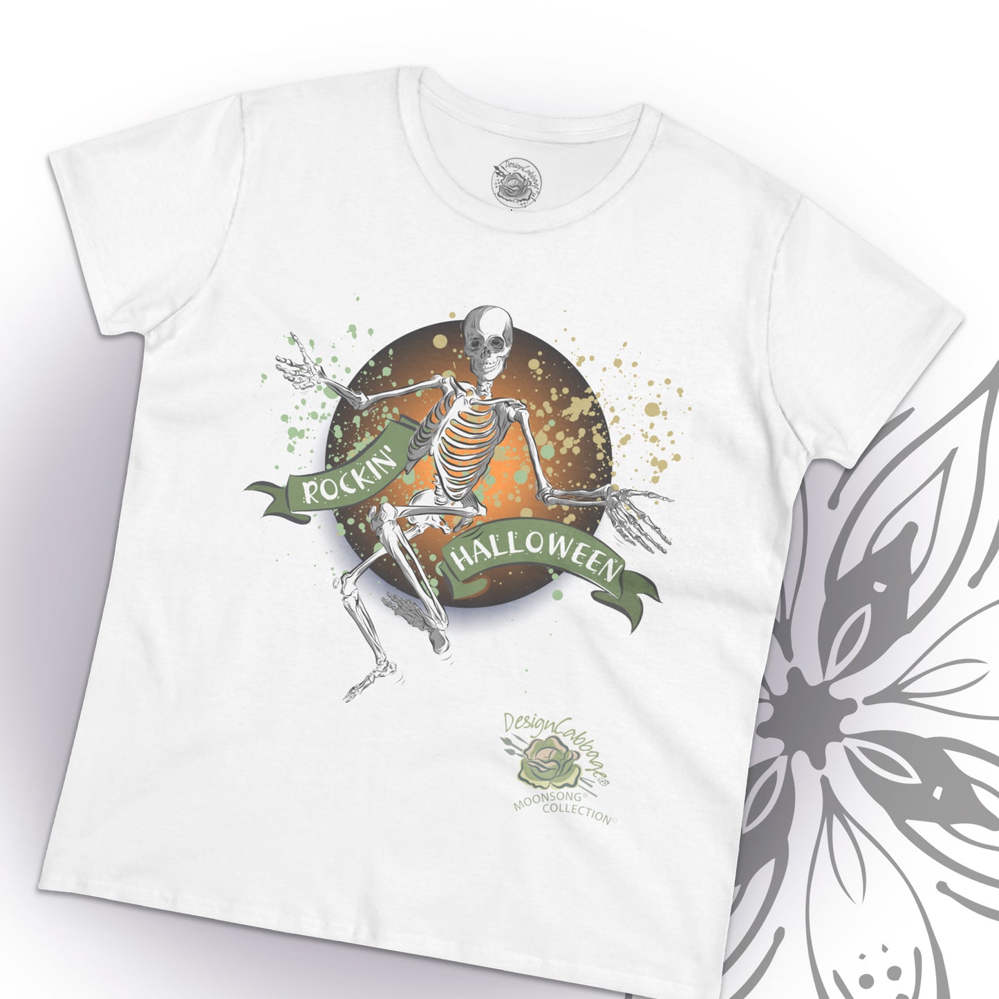 Rockin' Halloween Dancing Skeleton Graphic T-Shirt - MoonSong Collection - Women's Tee