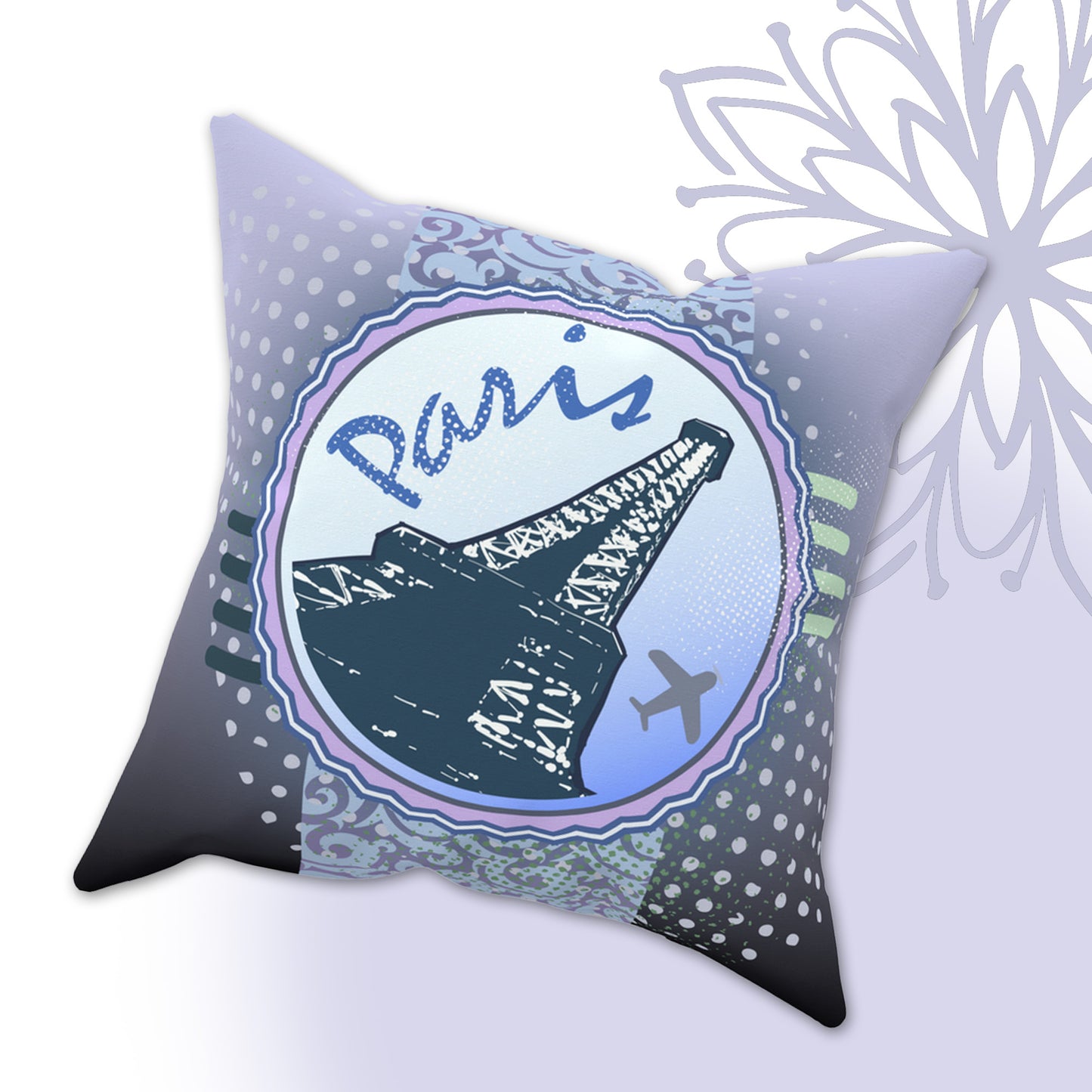 Paris Vacation Graphic Throw Pillow - NomadDays® Collection