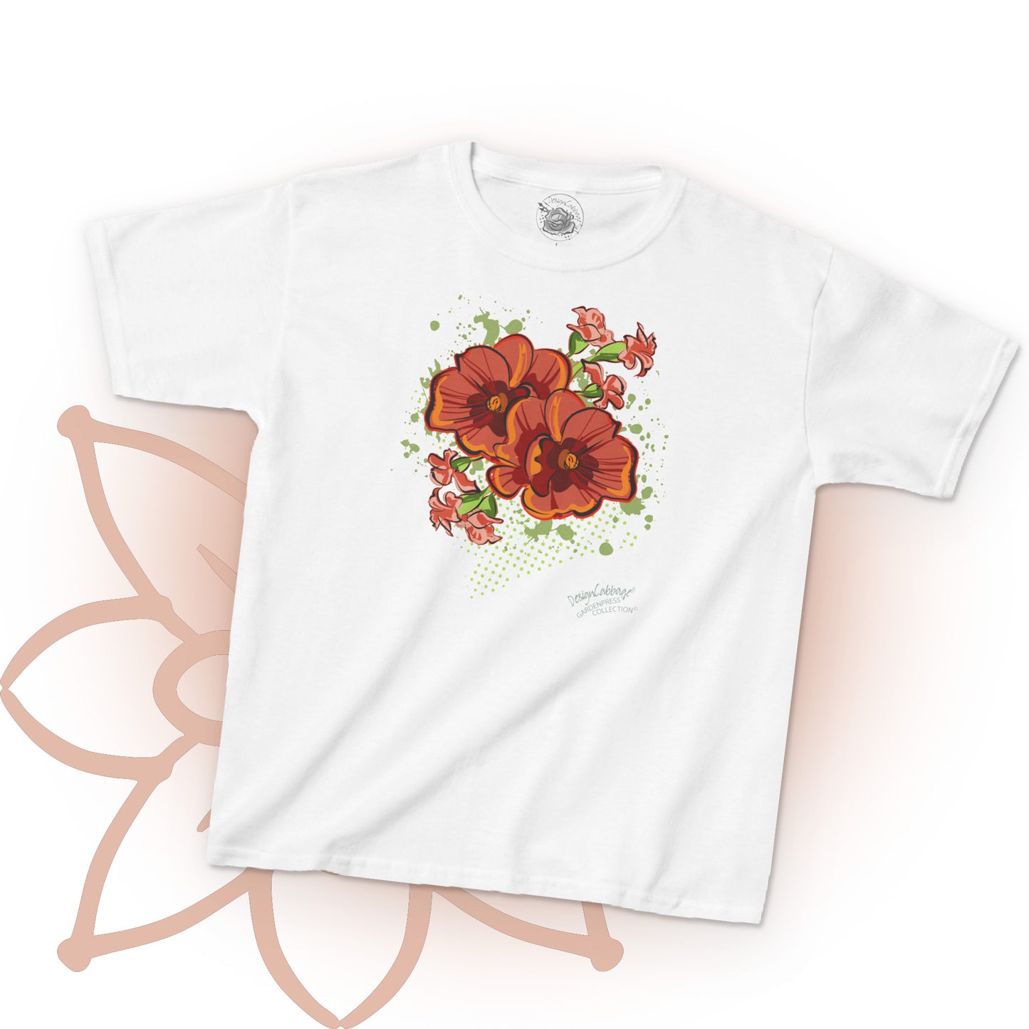 Garden Poppy Flower Graphic T-Shirt - GardenPress® Collection - Kid's Tee