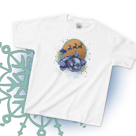 Sarcastic Christmas Santa Cat Graphic T-Shirt - MoonSong® Collection - Kid's Tee
