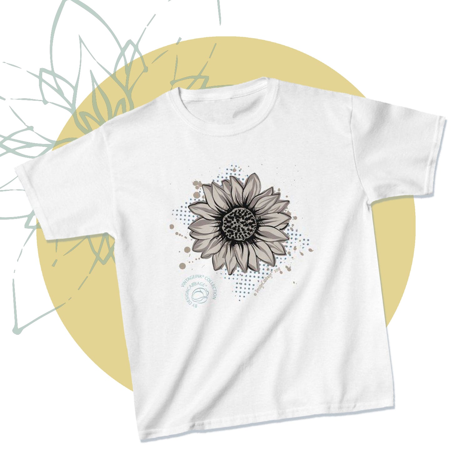 Sunflower Graphic T-Shirt - VintageInk® Collection - Kids' Tee
