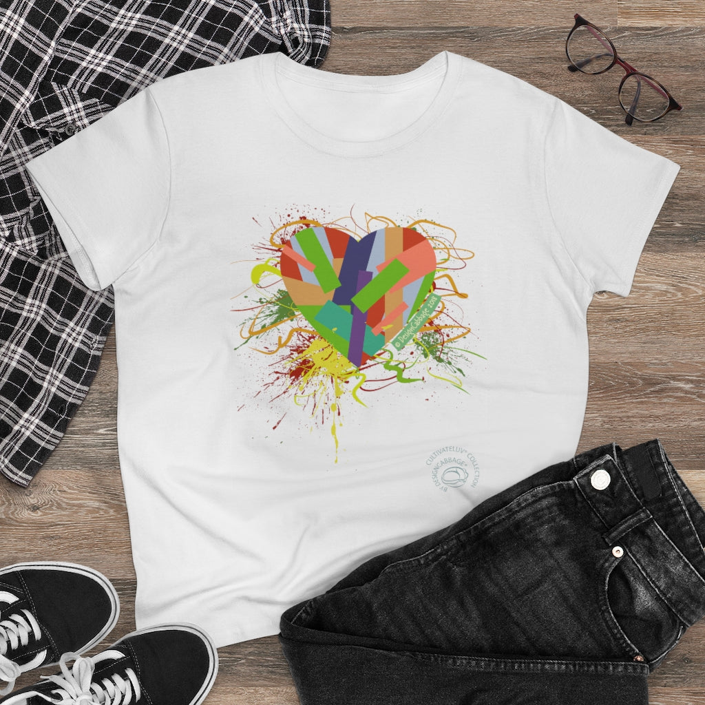 Scrappy Heart Graphic T-Shirt - CultivateLuv® Collection - Women's Tee