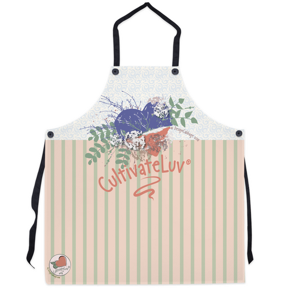 Garden Wedding Vintage Love Heart Graphic Apron - CultivateLuv® Collection