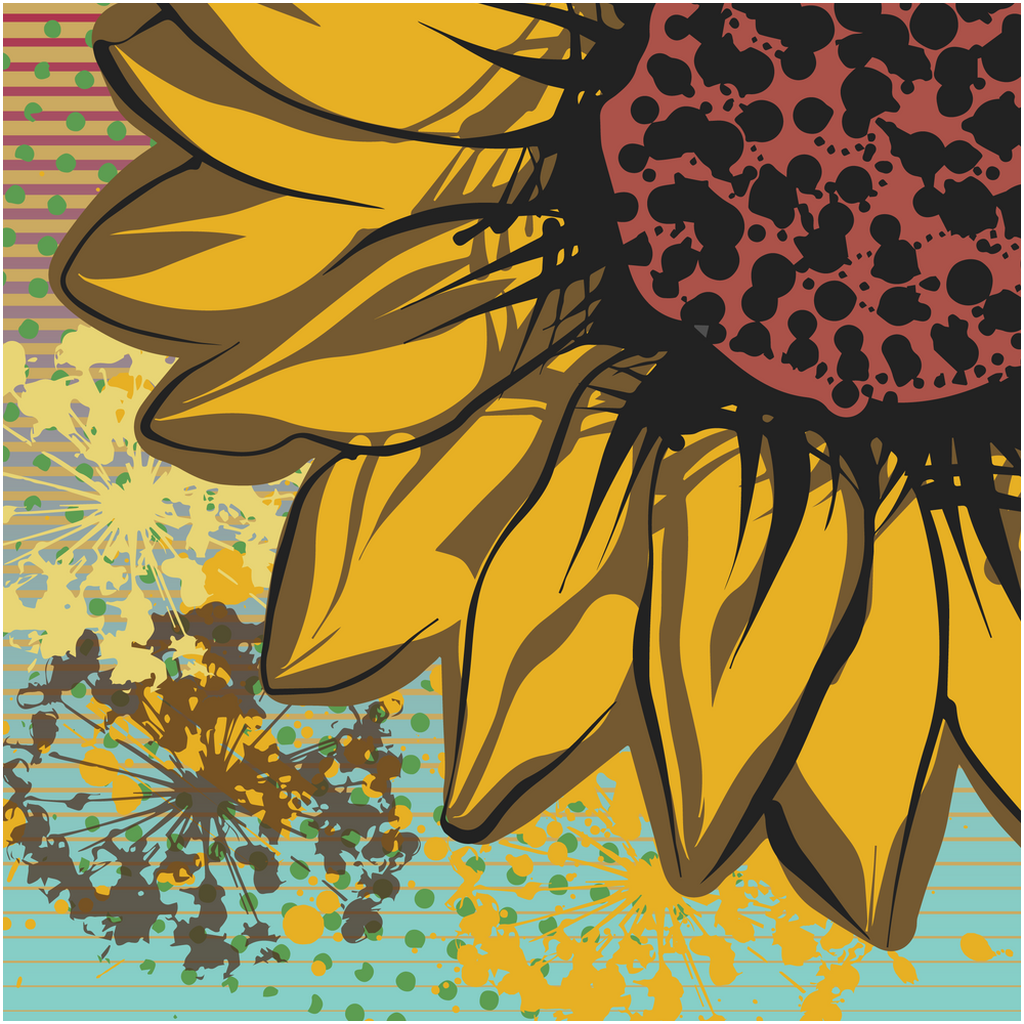 Sunflower Garden Unframed Graphic Art Print - VintageInk® Collection