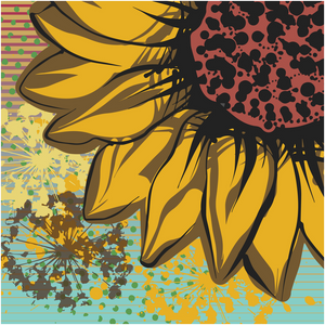 Sunflower Garden Unframed Graphic Art Print  16"x16" - VintageInk® Collection