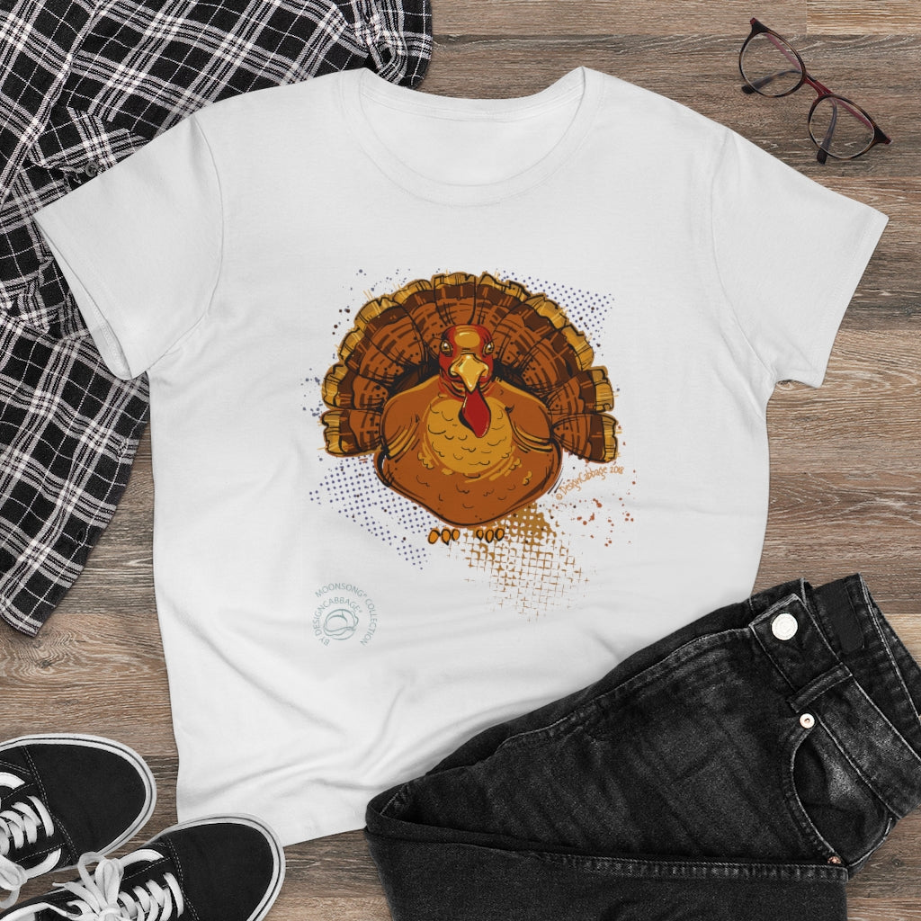 Thanksgiving Christmas Turkey Graphic T-Shirt - MoonSong® Collection - Women's Tee