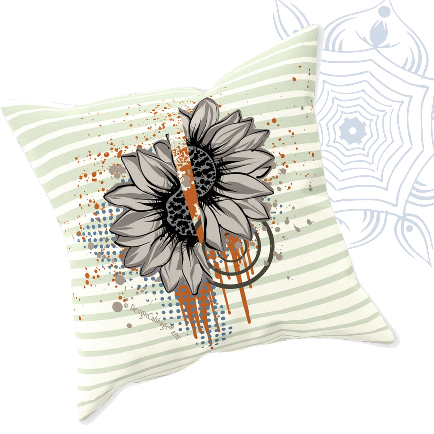 Bloody Broken Funny Halloween Sunflower Daisy Graphic Throw Pillow - MoonSong® Collection