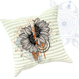 Bloody Broken Funny Halloween Sunflower Daisy Graphic Throw Pillow - MoonSong® Collection