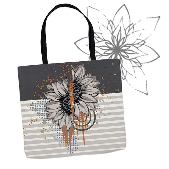 Bloody Broken Funny Halloween Sunflower Daisy Graphic Tote Bag - MoonSong® Collection