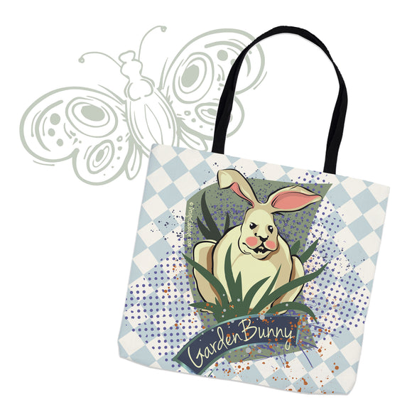 Bunny Rabbit Garden Graphic Tote Bag - GardenPress® Collection