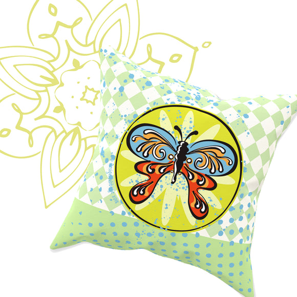 Butterfly Garden Graphic Throw Pillow - GardenPress® Collection