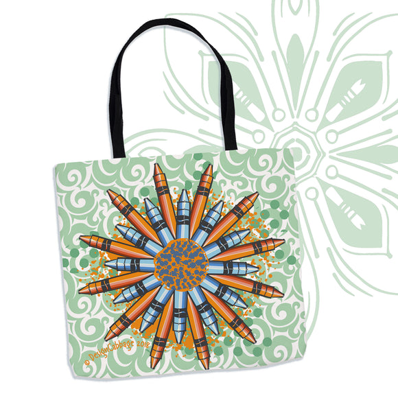 Crayon Mandala Graphic Tote Bag - Brush&Pen® Collection