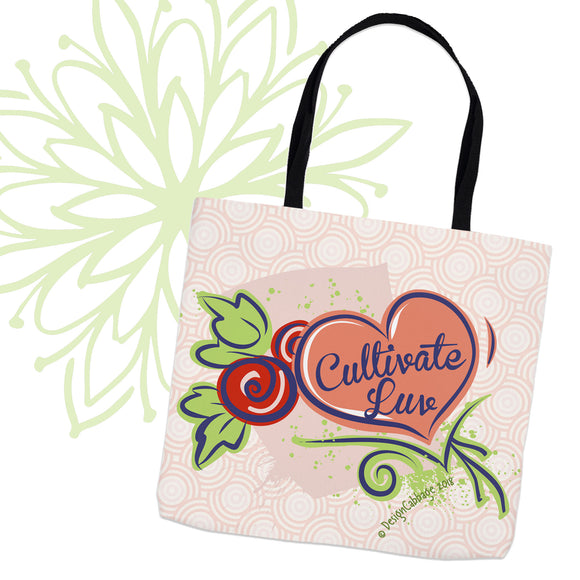 Love Heart Graphic Tote Bag - CultivateLuv® Collection