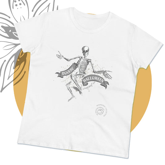 Rockin' Halloween Dancing Skeleton Graphic T-Shirt - MoonSong® Collection - Women's Tee