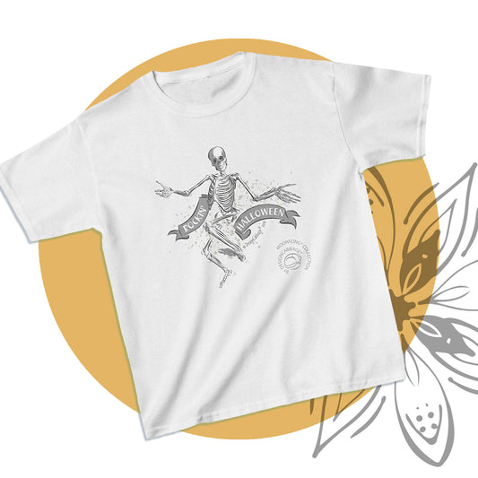 Rockin' Halloween Dancing Skeleton Graphic T-Shirt - MoonSong® Collection - Kids' Tee