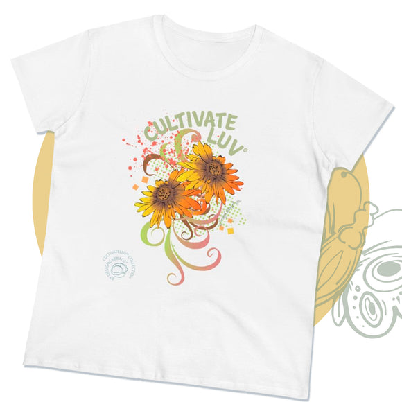 Garden Sunflower Daisy Garden Floral Graphic Gardener T-Shirt - CultivateLuv® Collection - Women's Tee