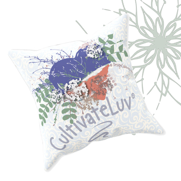 Garden Wedding Vintage Love Heart Graphic Throw Pillow - CultivateLuv® Collection