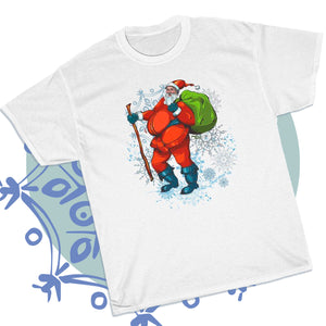 Hiking Santa Graphic T-Shirt - MoonSong® Collection - Unisex-Fit Tee